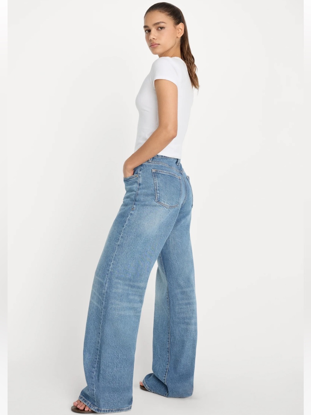Good American Good Ease Relaxed Denim Jeans- Size 12